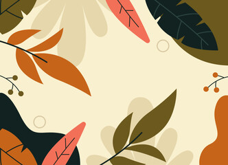 Autumn leaves seamless pattern. Abstract background vector illustration