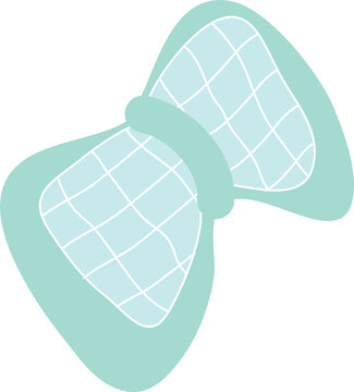 teal bow tie with white grid clip art preview
