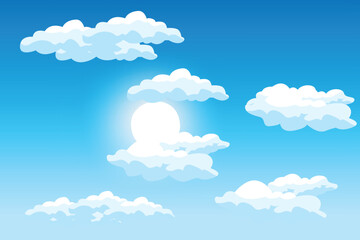Cloud Background Design, Sky Landscape Illustration, Decoration Vector, Banners And Posters