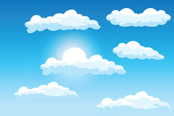 Cloud Background Design, Sky Landscape Illustration, Decoration Vector, Banners And Posters