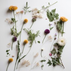 Obraz premium nature flower design white floral spring leaf summer isolated mockup background. Generative AI.