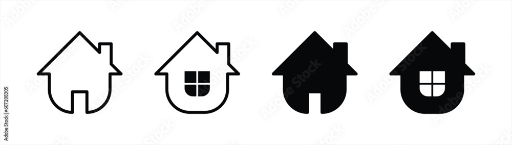 Wall mural home icon set. house, real estate icon symbol sign collections, vector illustration