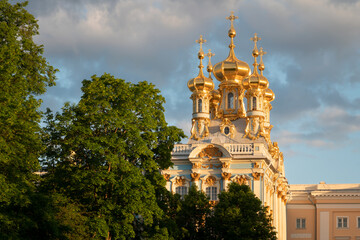 View of the Church of the Ascension of Christ, the palace church of the Catherine Palace in...