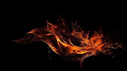Fototapeta premium Abstract fire with sparks on a black background. Generative AI.