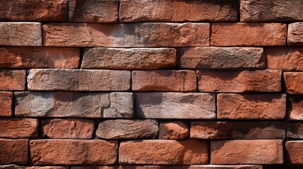A detailed close-up of brick wall texture and pattern. Generative AI