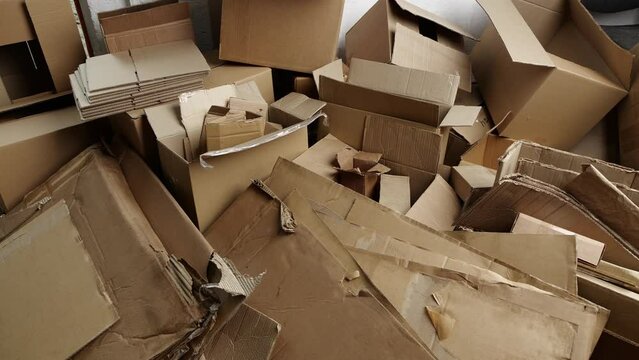 Used Cardboard Moving Boxes for Recycling. Paper packaging waste