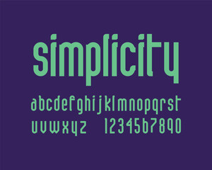 Simple Condensed Designer font set in vector format