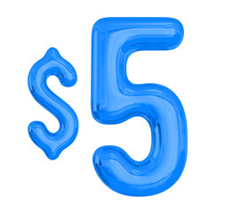 5 Dollar Blue Number