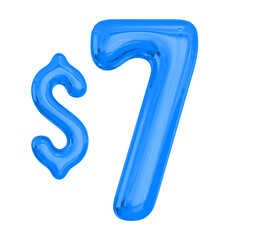 7 Dollar Blue Number