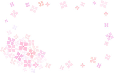 シンプルなピンクのアジサイの花のフレーム背景