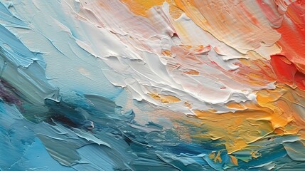 A colorful abstract painting in close-up. Generative AI