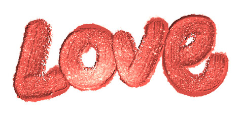 The word written in oil paint