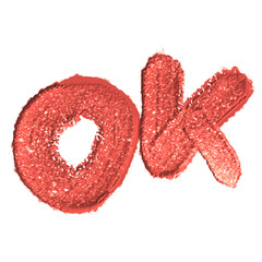 The word written in oil paint