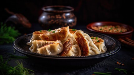 Asian Gyoza - food photography - made with Generative AI tools