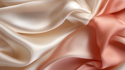 Obraz premium Pink and white fabric texture, close-up shot. Generative AI