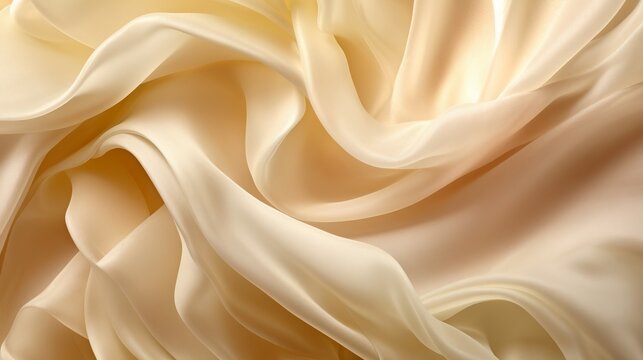 Ruffled silk texture in close up view. Generative AI