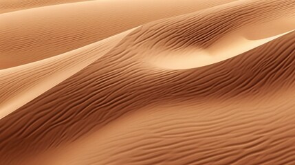 Fototapeta na wymiar Wavy sand dune patterns up close. Generative AI