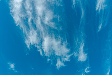 Fototapeta na wymiar Blue sky and white clouds, Haleakala National Park, Maui, Hawaii. Cirrus cloud