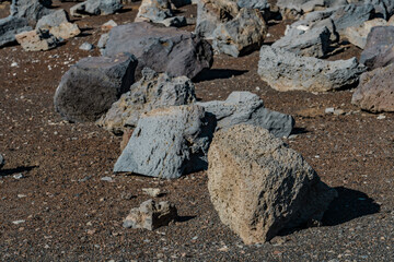volcanic rock, basalt at Haleakala National Park  Summit, Maui, Hawaii. geology
