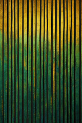 Alternating stripes of emerald and gold, abstract art pattern. AI generative