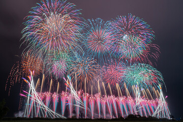 山形県 赤川花火大会の花火 / Akagawa River Fireworks Festival, Yamagata Prefecture in Japan