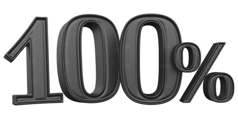 100 Number Percent Black 3d
