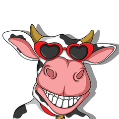 artwork illustration and t shirt design cow cute character sticker