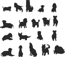 silhouettes of dogs