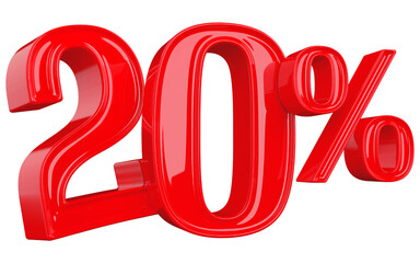 20 Number Percent Red 3d