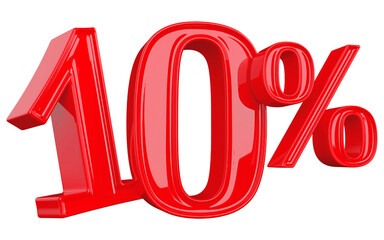 10 Number Percent Red 3d