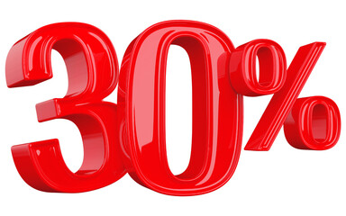 30 Number Percent Red 3d