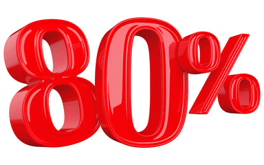 80 Number Percent Red 3d