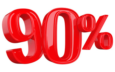 90 Number Percent Red 3d