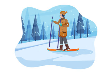 Winter Scene Flat Design Illustration
