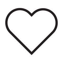 Heart flat style Icon Vector Love Symbol Valentine's Day isolated on white background illustration