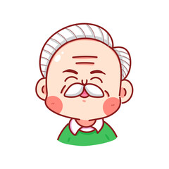 Grandpa cartoon food logo cute grandfather character mascot icon sign vector illustration