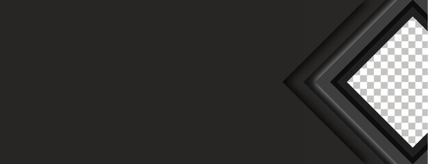 Black Banner, Abstract Black Background Design, Backdrop Vector Header, Cover Page Template Design