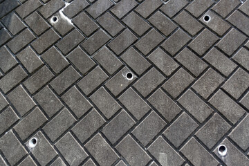 モザイク状に建築されたコンクリート壁