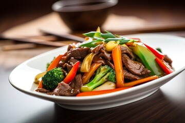 A beef and vegetable stir-fry. (Generative AI)