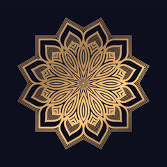 Golden Arabic Pattern Mandala Design Vector Template
