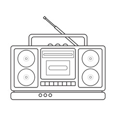 tape recorder line vector illustration