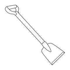 shovel line vector illustration