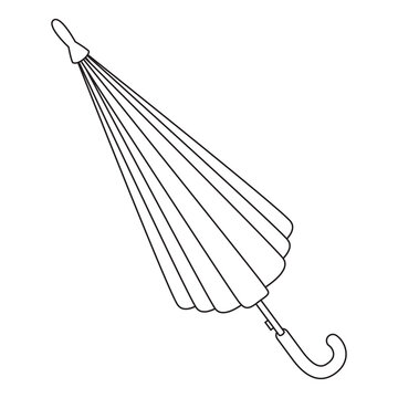 umbrella close line vector illustration