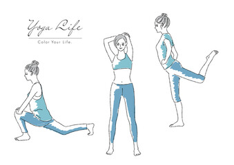 ストレッチ　ヨガをする女性