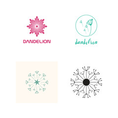 Dandelion flower logo vector and symbol template
