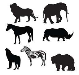 set of animal silhouettes