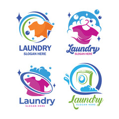 Laundy logo collection template. Laundry service illustration vector