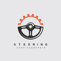 steering wheel service and repair icon  vector concept design  template