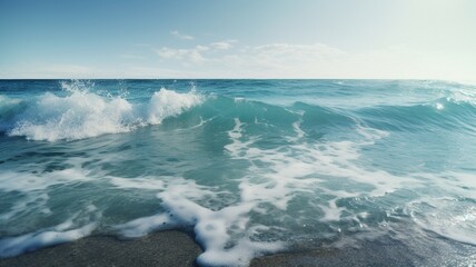 Fototapeta na wymiar Beautiful calm waters with clean beach Generative AI