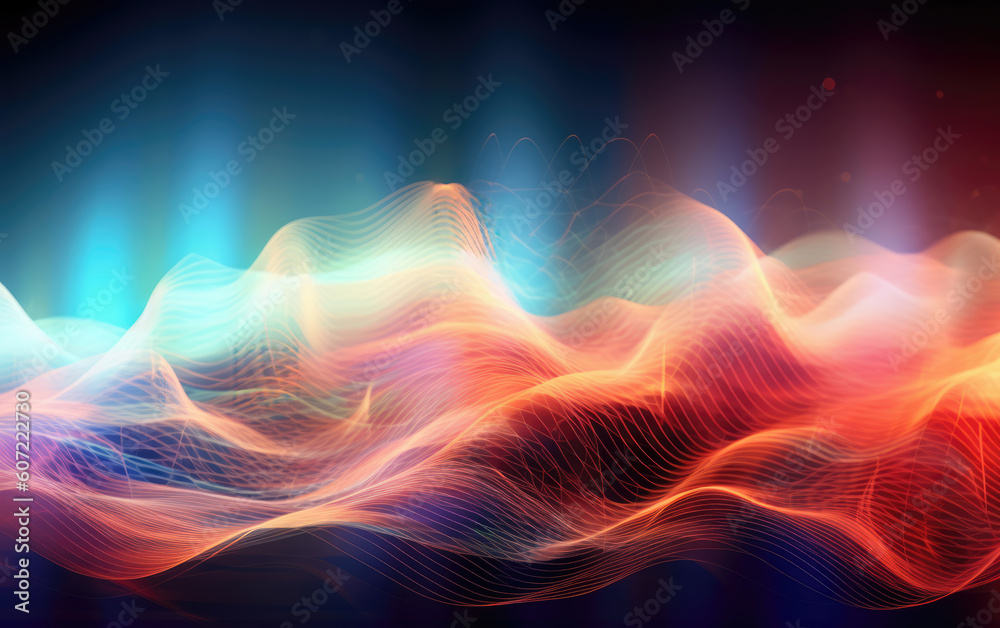 Wall mural energy waves abstract background. created with generative ai technology